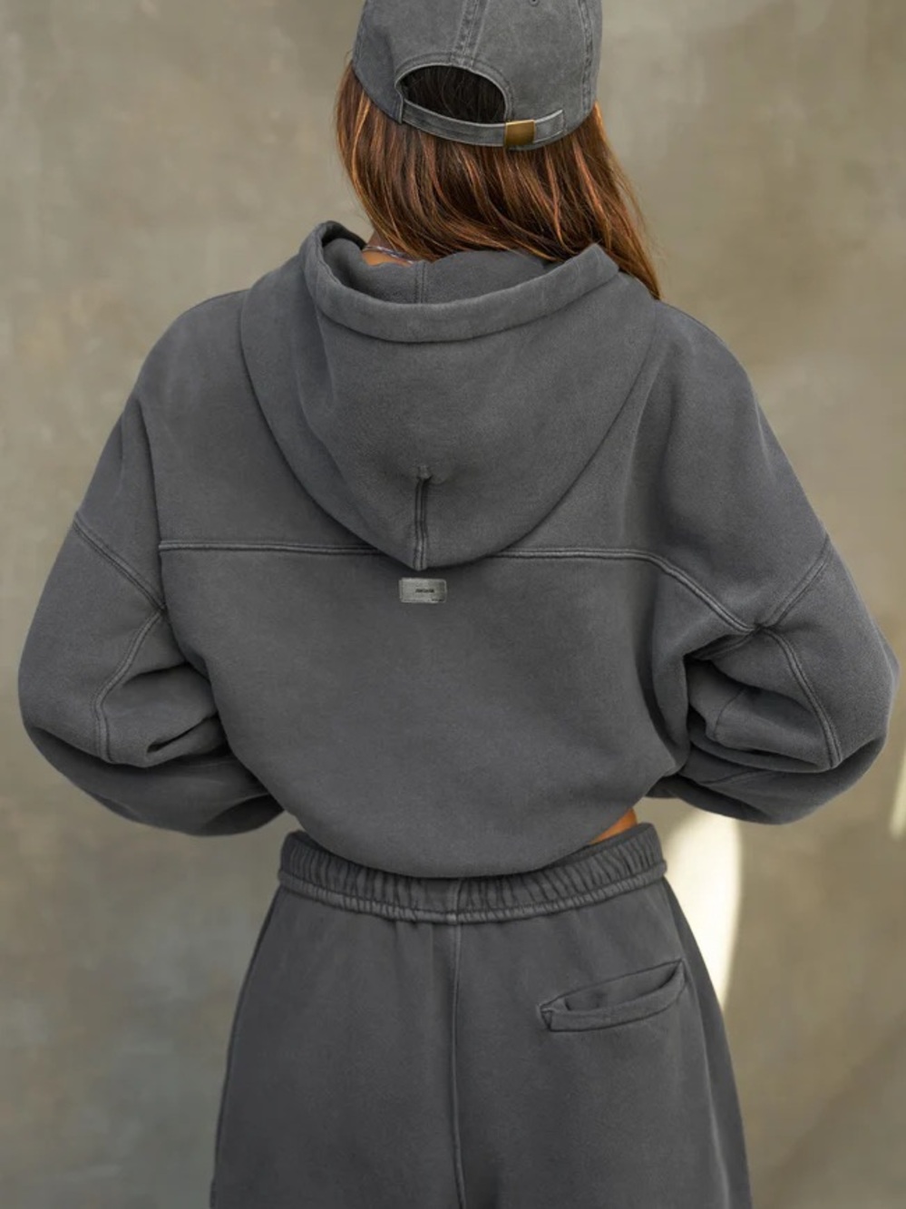 Joah Brown EUC Oversized Zip Hoodie in Vintage Washed Black - Picture 3 of 12